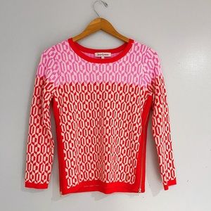 NEW Juicy Couture 100% Wool jacquard side zip sweater